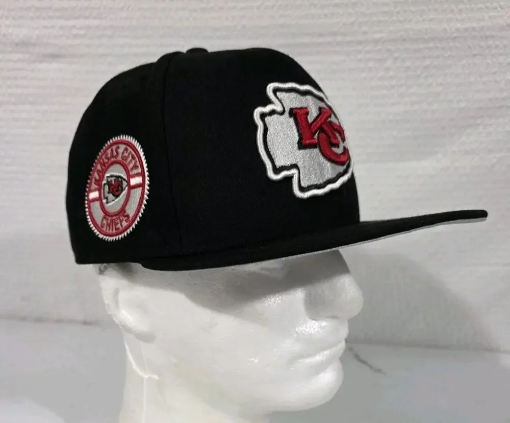 Kansas City Chiefs New Era 9Fifty Snapback Hat Black NFL Side Patch Flat Bill